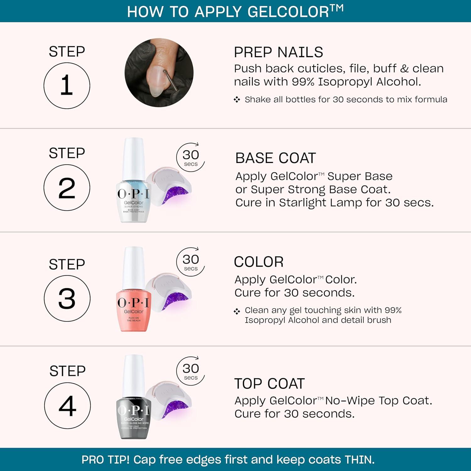 imageOPI GelColor LED Cure Gel Nail Polish  White Gray ampamp Black Shades  SalonQuality Shine LongLasting Wear  Easily Soak Off Removal  Vegan ampamp HEMA Free  05 Fl OzAlpine Snow  Opaque Soft White