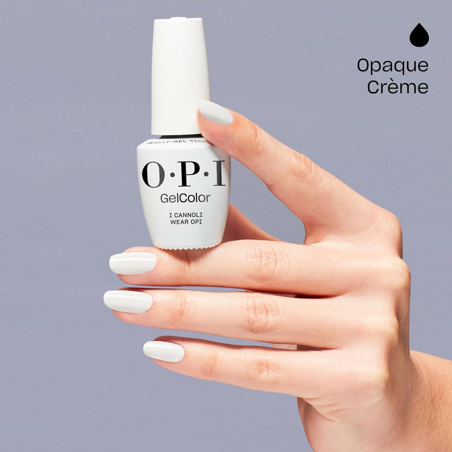 imageOPI GelColor LED Cure Gel Nail Polish  White Gray ampamp Black Shades  SalonQuality Shine LongLasting Wear  Easily Soak Off Removal  Vegan ampamp HEMA Free  05 Fl OzI Cannoli Wear OPI  Opaque Soft Gray