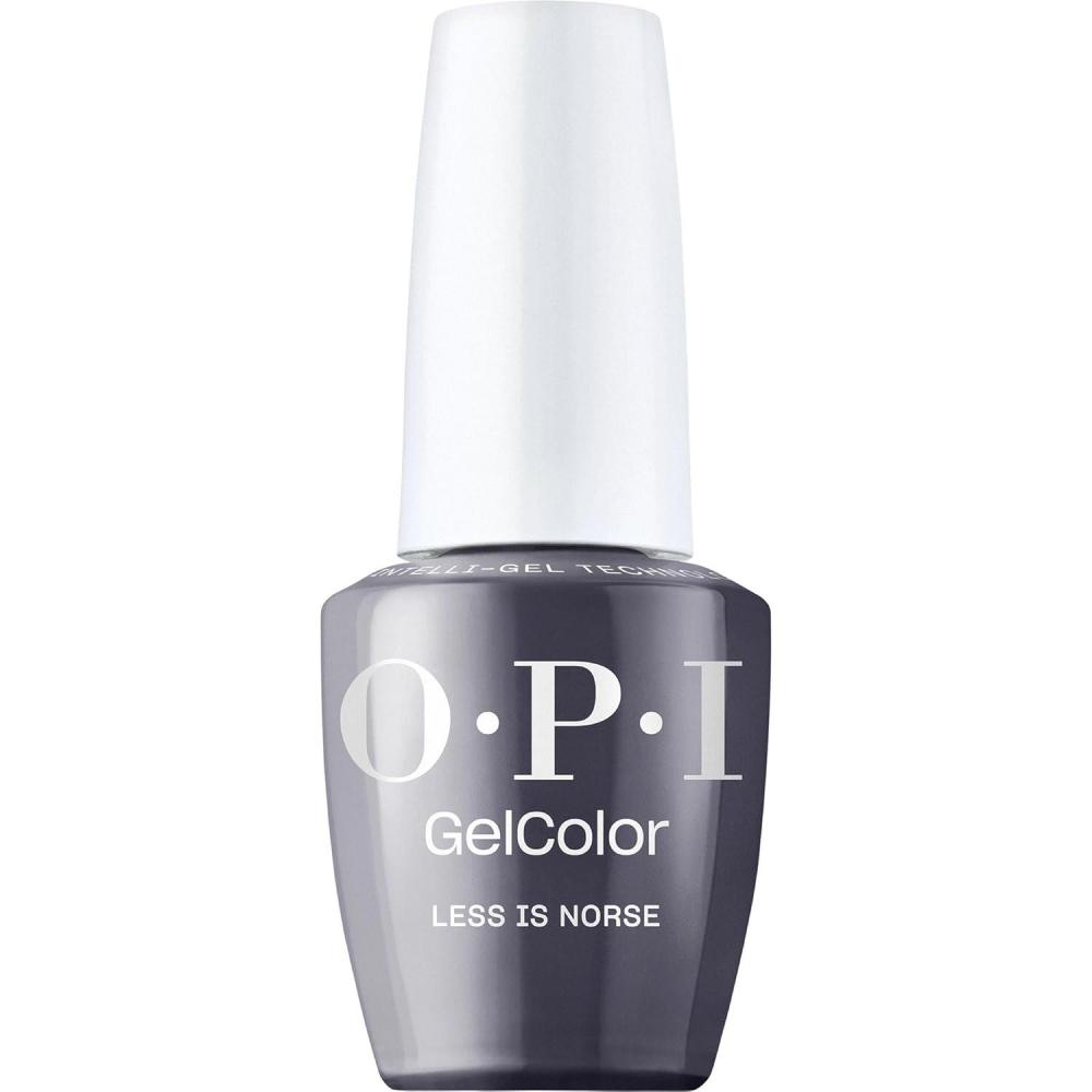 imageOPI GelColor LED Cure Gel Nail Polish  White Gray ampamp Black Shades  SalonQuality Shine LongLasting Wear  Easily Soak Off Removal  Vegan ampamp HEMA Free  05 Fl OzLess is Norse  Opaque Dark Cool Gray Blue