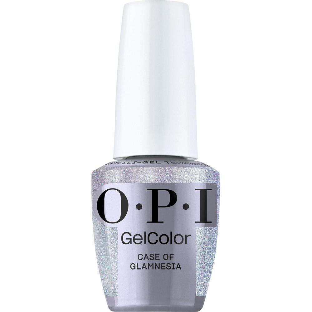 imageOPI GelColor LED Cure Gel Nail Polish  White Gray ampamp Black Shades  SalonQuality Shine LongLasting Wear  Easily Soak Off Removal  Vegan ampamp HEMA Free  05 Fl OzCase of Glamnesia  Sheer Pastel Silver Shimmer
