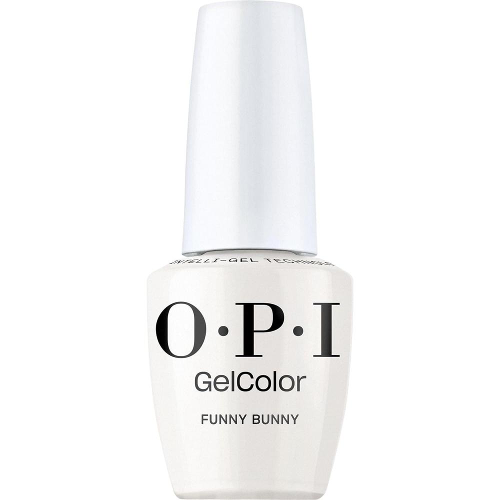 imageOPI GelColor LED Cure Gel Nail Polish  White Gray ampamp Black Shades  SalonQuality Shine LongLasting Wear  Easily Soak Off Removal  Vegan ampamp HEMA Free  05 Fl OzFunny Bunny  Sheer Soft White