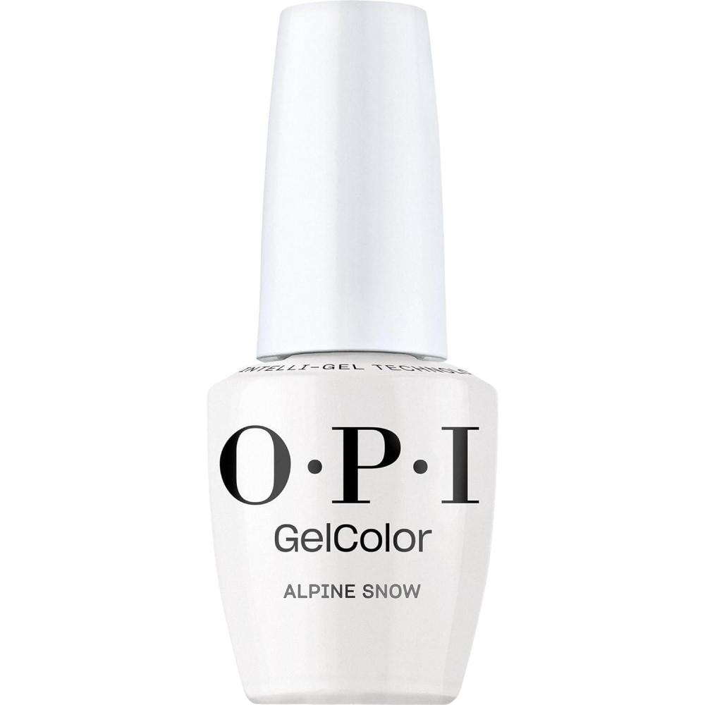 imageOPI GelColor LED Cure Gel Nail Polish  White Gray ampamp Black Shades  SalonQuality Shine LongLasting Wear  Easily Soak Off Removal  Vegan ampamp HEMA Free  05 Fl OzAlpine Snow  Opaque Soft White