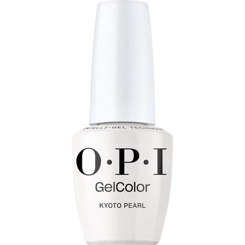 imageOPI GelColor LED Cure Gel Nail Polish  White Gray ampamp Black Shades  SalonQuality Shine LongLasting Wear  Easily Soak Off Removal  Vegan ampamp HEMA Free  05 Fl OzKyoto Pearl  Opaque Soft White Pearl Shimmer