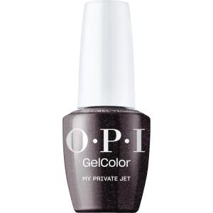 imageOPI GelColor LED Cure Gel Nail Polish  White Gray ampamp Black Shades  SalonQuality Shine LongLasting Wear  Easily Soak Off Removal  Vegan ampamp HEMA Free  05 Fl OzMy Private Jet  Opaque Deep Black Shimmer