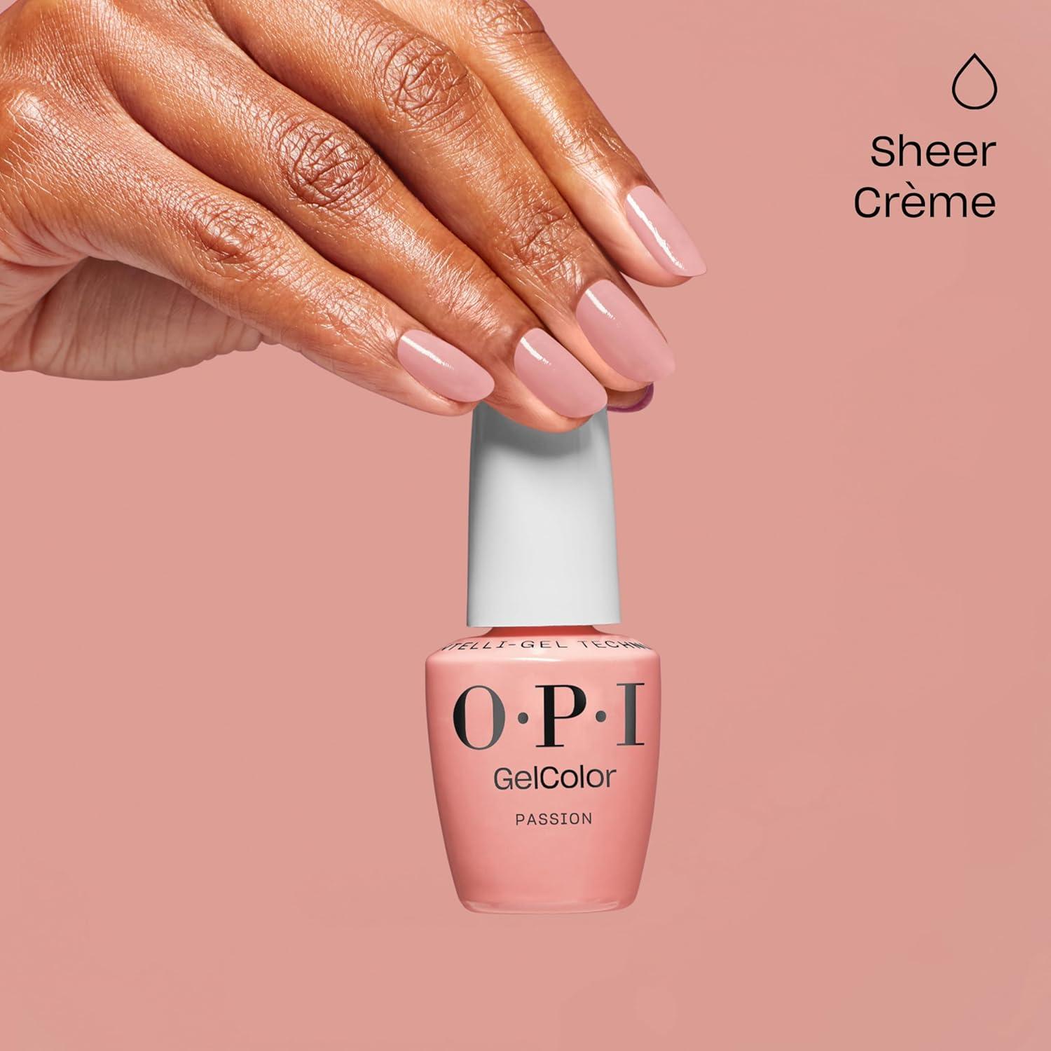 imageOPI GelColor LED Cure Gel Nail Polish  Pink ampamp Purple Shades  SalonQuality Shine LongLasting Wear  Easily Soak Off Removal  Vegan ampamp HEMA Free  05 Fl OzPassion  Sheer Soft Cool Pink