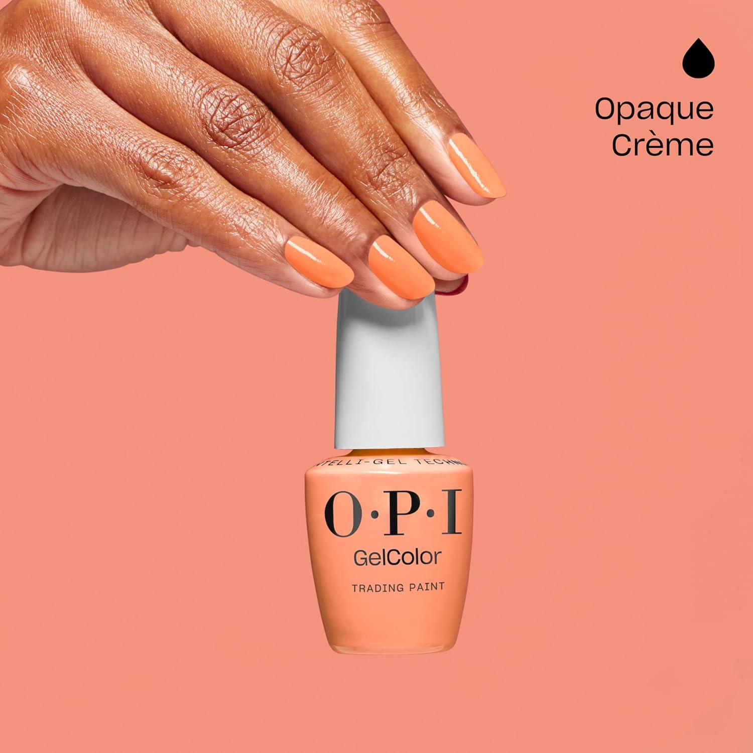imageOPI GelColor LED Cure Gel Nail Polish  Yellow ampamp Orange Shades  SalonQuality Shine LongLasting Wear  Easily Soak Off Removal  Vegan ampamp HEMA Free  05 Fl OzTrading Paint  Opaque Warm Orange