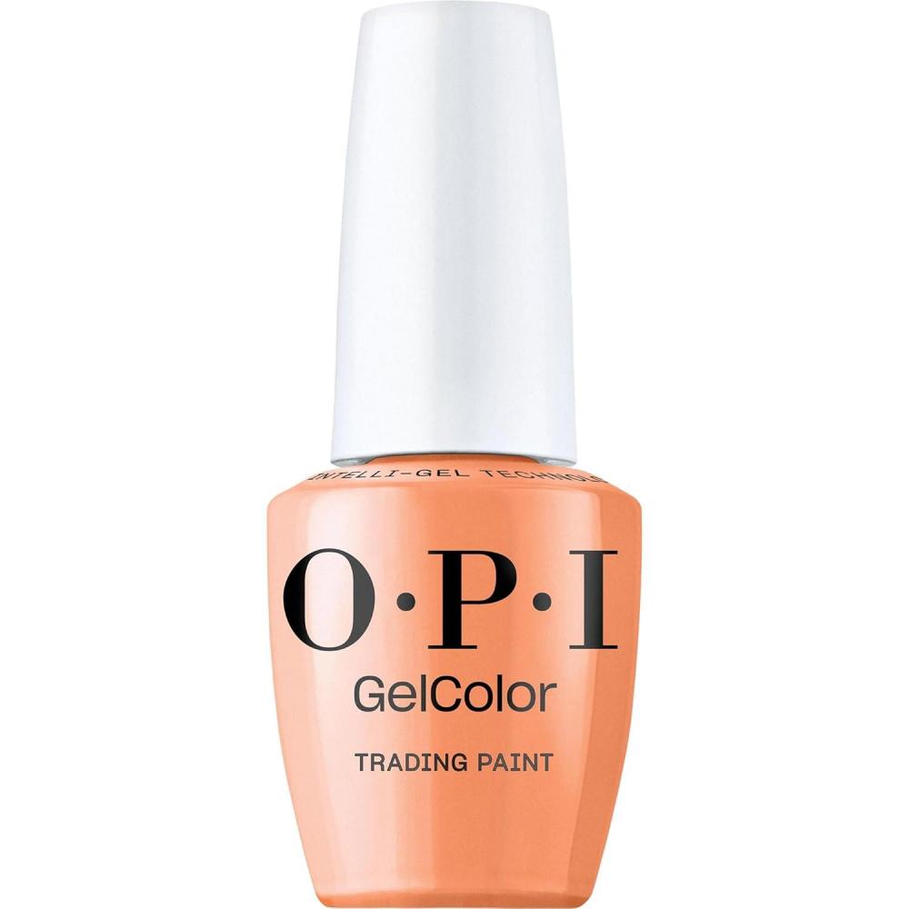 imageOPI GelColor LED Cure Gel Nail Polish  Yellow ampamp Orange Shades  SalonQuality Shine LongLasting Wear  Easily Soak Off Removal  Vegan ampamp HEMA Free  05 Fl OzTrading Paint  Opaque Warm Orange
