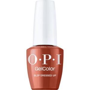 imageOPI GelColor  Opaque Crme and Sheer Shades  Long Lasting UV Cure Gel Nail Polish with High Shine  Vegan ampamp HEMA Free  Whats Your Manitude  Fall 2025Slip Dressed Up  Opaque Dark Red Brown