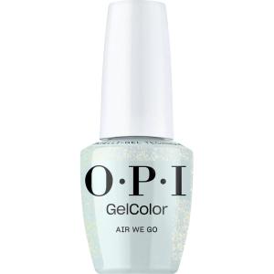 imageOPI GelColor LED Cure Gel Nail Polish  Blue ampamp Green Shades  SalonQuality Shine LongLasting Wear  Easily Soak Off Removal  Vegan ampamp HEMA Free  05 Fl OzAir We Go  SemiSheer Sky Blue with Gold Shimmer