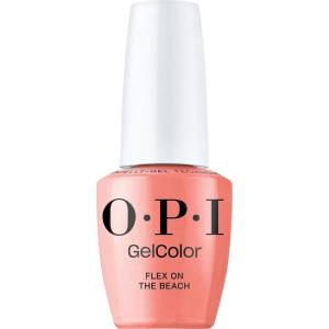 imageOPI GelColor LED Cure Gel Nail Polish  Yellow ampamp Orange Shades  SalonQuality Shine LongLasting Wear  Easily Soak Off Removal  Vegan ampamp HEMA Free  05 Fl OzFlex on the Beach  Opaque Bright Coral Orange