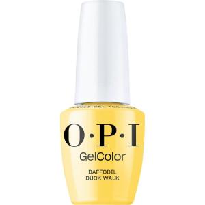 imageOPI GelColor LED Cure Gel Nail Polish  Yellow ampamp Orange Shades  SalonQuality Shine LongLasting Wear  Easily Soak Off Removal  Vegan ampamp HEMA Free  05 Fl OzDaffodil Duck Walk  Opaque Bright Yellow