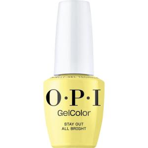 imageOPI GelColor LED Cure Gel Nail Polish  Yellow ampamp Orange Shades  SalonQuality Shine LongLasting Wear  Easily Soak Off Removal  Vegan ampamp HEMA Free  05 Fl OzStay Out All Bright  Opaque Bright Vivid Yellow