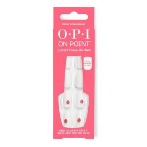 image:imageOPI On Point Funny Strawbunny  Short Almond SemiSheer Soft White Nail Art Press On Nails  30 Count with Glue  Long Lasting Reusable Nondamaging  Spring 2026