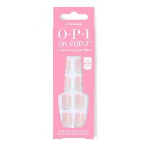 image:imageOPI On Point La Vie en Ros  Short Squoval Opaque Neutral Pink French Tip Nail Art Press On Nails  30 Count with Glue  Long Lasting Reusable Nondamaging  Spring 2026 Shades