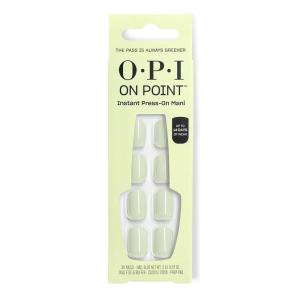 image:imageOPI On Point The Pass is Always Greener  Short Squoval Opaque Bright Green Press On Nails  30 Count with Glue  Long Lasting Reusable Nondamaging  Spring 2026 Shades