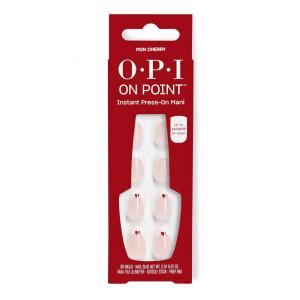 image:imageOPI On Point Mon Cherry  Short Round Opaque White French Tip with Red Hearts Nail Art Press On Nails  30 Count with Glue  Long Lasting Reusable Nondamaging  Spring 2026 Shades
