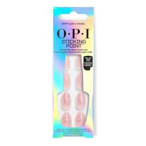 image:imageOPI Sticking Point  Instant No Glue Press On Nails  30 Count with Adhesive Tabs  Short Round Almond and Squoval  DamageFree Wear  Spring 2026OPIm Just a Whirl  SemiSheer Warm Pink with Gold Glitter Swirls