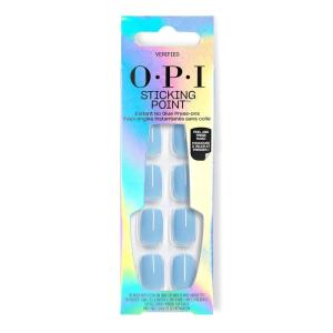 image:imageOPI Sticking Point  Instant No Glue Press On Nails  30 Count with Adhesive Tabs  Short Round Almond and Squoval  DamageFree Wear  Spring 2026Verified  Opaque Cool Blue