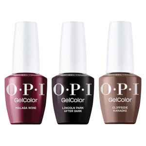 image:imageOPI GelColor Iconic Dark Shades Gel Nail Polish Trio Bundle  Lincoln Park After Dark  Malaga Wine  Cliffside Karaoke Crme UV Cure Gel Polish Colors