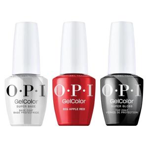 image:imageOPI GelColor Iconic Gel Nail Polish  System Bundle  Super Base Coat  Big Apple Red Opaque Bright Red Crme UV Cure Gel Polish  Super Gloss Top Coat
