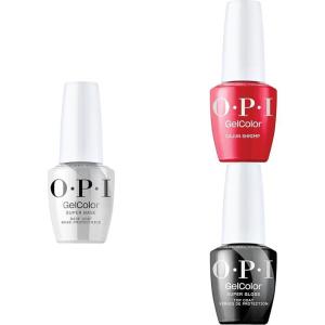 image:imageOPI GelColor Iconic Gel Nail Polish  System Bundle  Super Base Coat  Cajun Shrimp Opaque Bright Orange Crme UV Cure Gel Polish  Super Gloss Top Coat