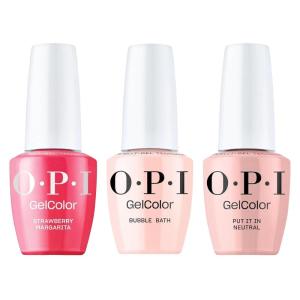 image:imageOPI GelColor Iconic Pink Shades Gel Nail Polish Trio Bundle  Strawberry Margarita  Bubble Bath  Put It in Neutral Crme UV Cure Gel Polish Colors