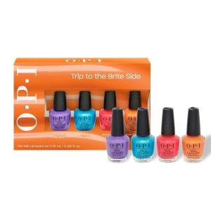 image:imageOPI Nail Lacquer Nail Polish  Crme Shimmer and Glitter Chip Resistant NailPolish  Fast Drying Streak Free Formula  Trip to the Brite Side  Summer 20264PC Mini Nail Lacquer  Summer