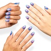image:imageOPI Sticking Point  Instant No Glue Press On Nails  30 Count with Adhesive Tabs  Round Almond amp Square Shapes  DamageFree Wear  Supergirl Limited Edition CollectionAura We There Yet  Short Round Opaque Dark Cool Blue with Nail Art