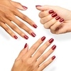 image:imageOPI Sticking Point  Instant No Glue Press On Nails  30 Count with Adhesive Tabs  Round Almond amp Square Shapes  DamageFree Wear  Supergirl Limited Edition CollectionRedy to Argo  Medium Square Opaque Bright Warm Red with Gold Glitter