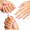 image:imageOPI Sticking Point  Instant No Glue Press On Nails  30 Count with Adhesive Tabs  Round Almond amp Square Shapes  DamageFree Wear  Supergirl Limited Edition CollectionStardust Yourself Off  Short Round Opaque Soft Warm Nude Red Glitter Frech Tip