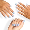 image:imageOPI Sticking Point  Instant No Glue Press On Nails  30 Count with Adhesive Tabs  Round Almond amp Square Shapes  DamageFree Wear  Supergirl Limited Edition CollectionShes a Hero  Short Round Opaque Cool Blue Star Logo
