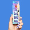 image:imageOPI Sticking Point  Instant No Glue Press On Nails  30 Count with Adhesive Tabs  Round Almond amp Square Shapes  DamageFree Wear  Supergirl Limited Edition CollectionAura We There Yet  Short Round Opaque Dark Cool Blue with Nail Art