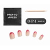 image:imageOPI Sticking Point  Instant No Glue Press On Nails  30 Count with Adhesive Tabs  Round Almond amp Square Shapes  DamageFree Wear  Supergirl Limited Edition CollectionStardust Yourself Off  Short Round Opaque Soft Warm Nude Red Glitter Frech Tip