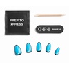 image:imageOPI Sticking Point  Instant No Glue Press On Nails  30 Count with Adhesive Tabs  Round Almond amp Square Shapes  DamageFree Wear  Supergirl Limited Edition CollectionPlanetary Pop  Short Almond Opaque Bright Cool Blue
