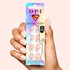 image:imageOPI Sticking Point  Instant No Glue Press On Nails  30 Count with Adhesive Tabs  Round Almond amp Square Shapes  DamageFree Wear  Supergirl Limited Edition CollectionTake Up Space  Medium Square Opaque Soft Peach Gold Stars