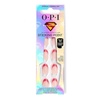 image:imageOPI Sticking Point  Instant No Glue Press On Nails  30 Count with Adhesive Tabs  Round Almond amp Square Shapes  DamageFree Wear  Supergirl Limited Edition CollectionStardust Yourself Off  Short Round Opaque Soft Warm Nude Red Glitter Frech Tip
