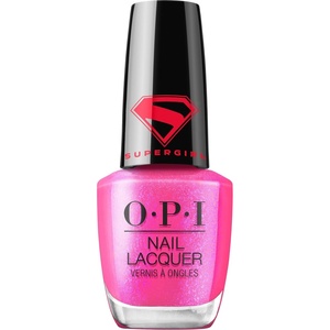 image:imageOPI Nail Lacquer Nail Polish  Crme Shimmer and Glitter Chip Resistant NailPolish  Fast Drying Streak Free Formula  Supergirl Limited Edition CollectionPower up Pink  Opaque Bright Cool Pink Shimmer